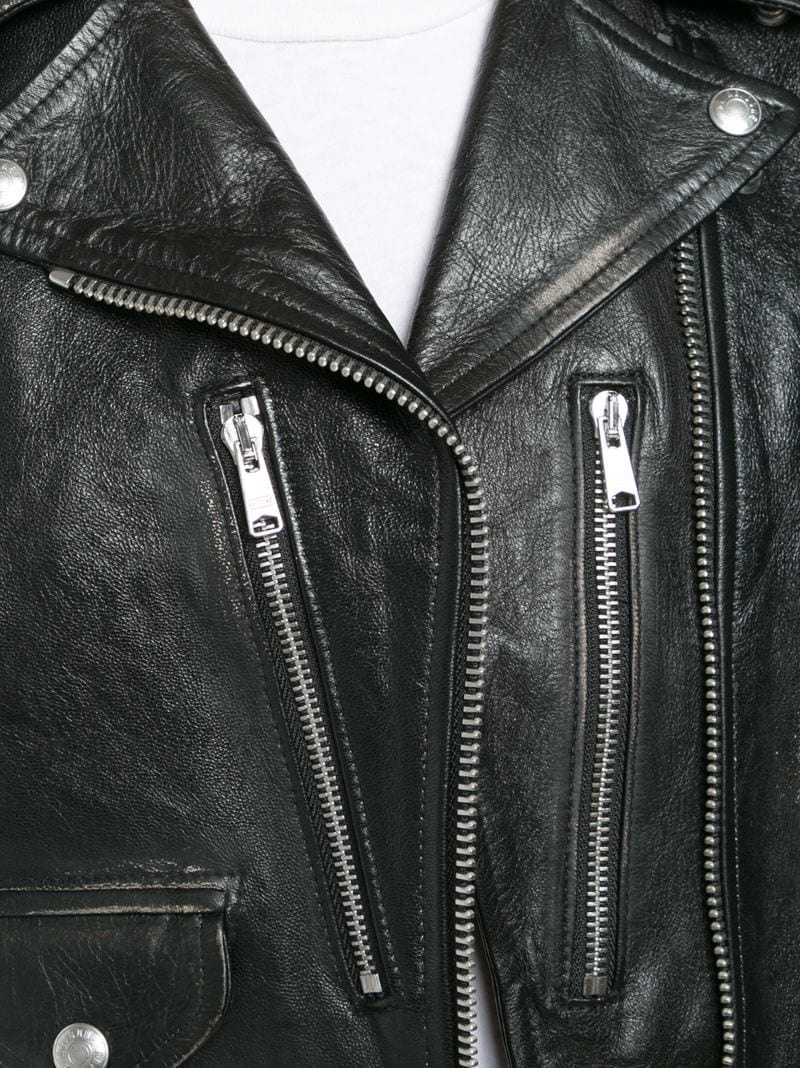 cropped biker jacket - 5