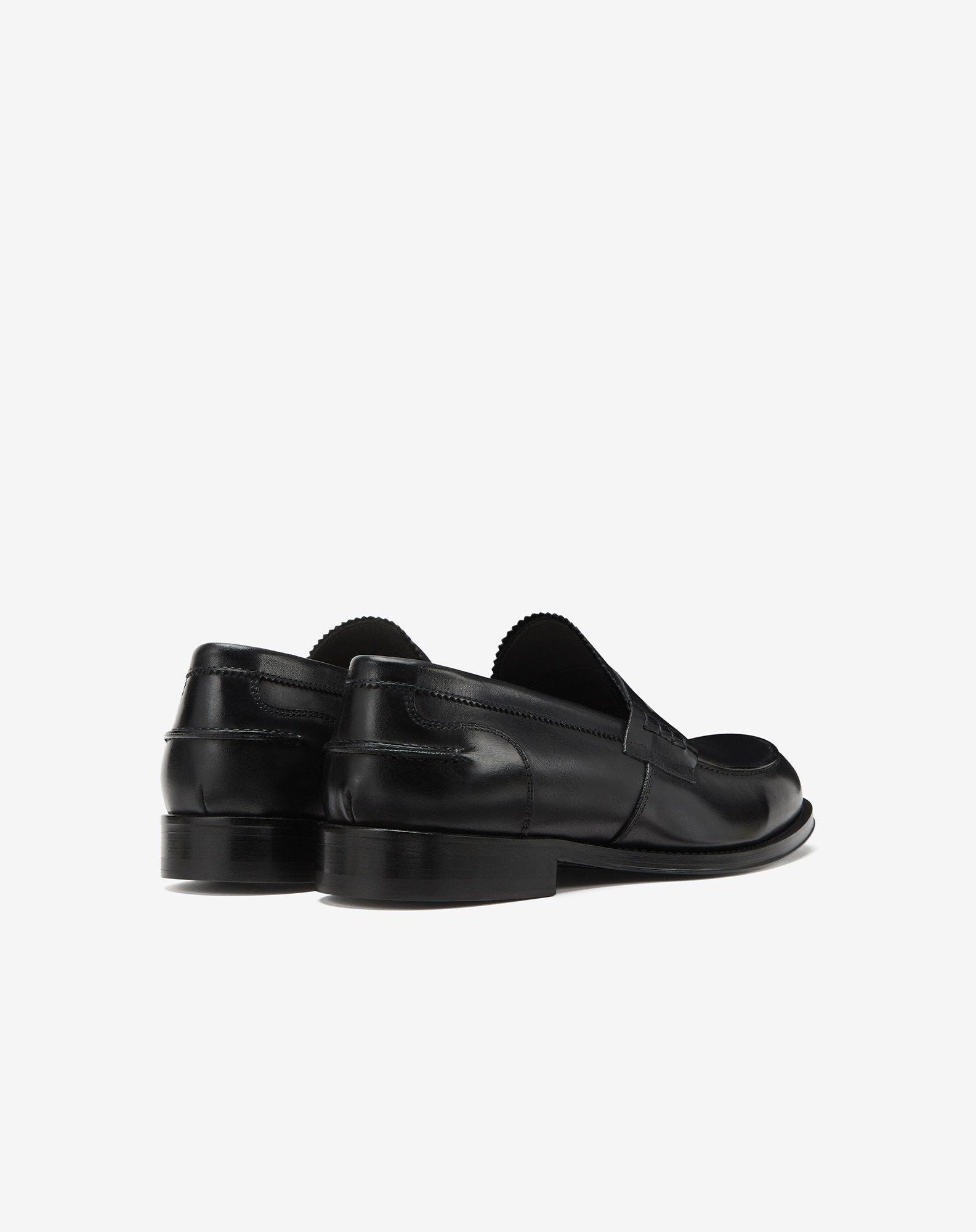 Black antiqued leather penny loafer - 3