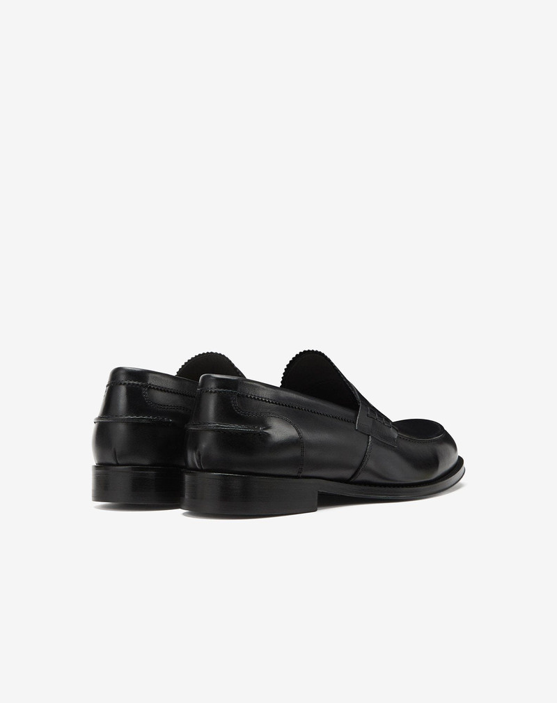 Black antiqued leather penny loafer 3