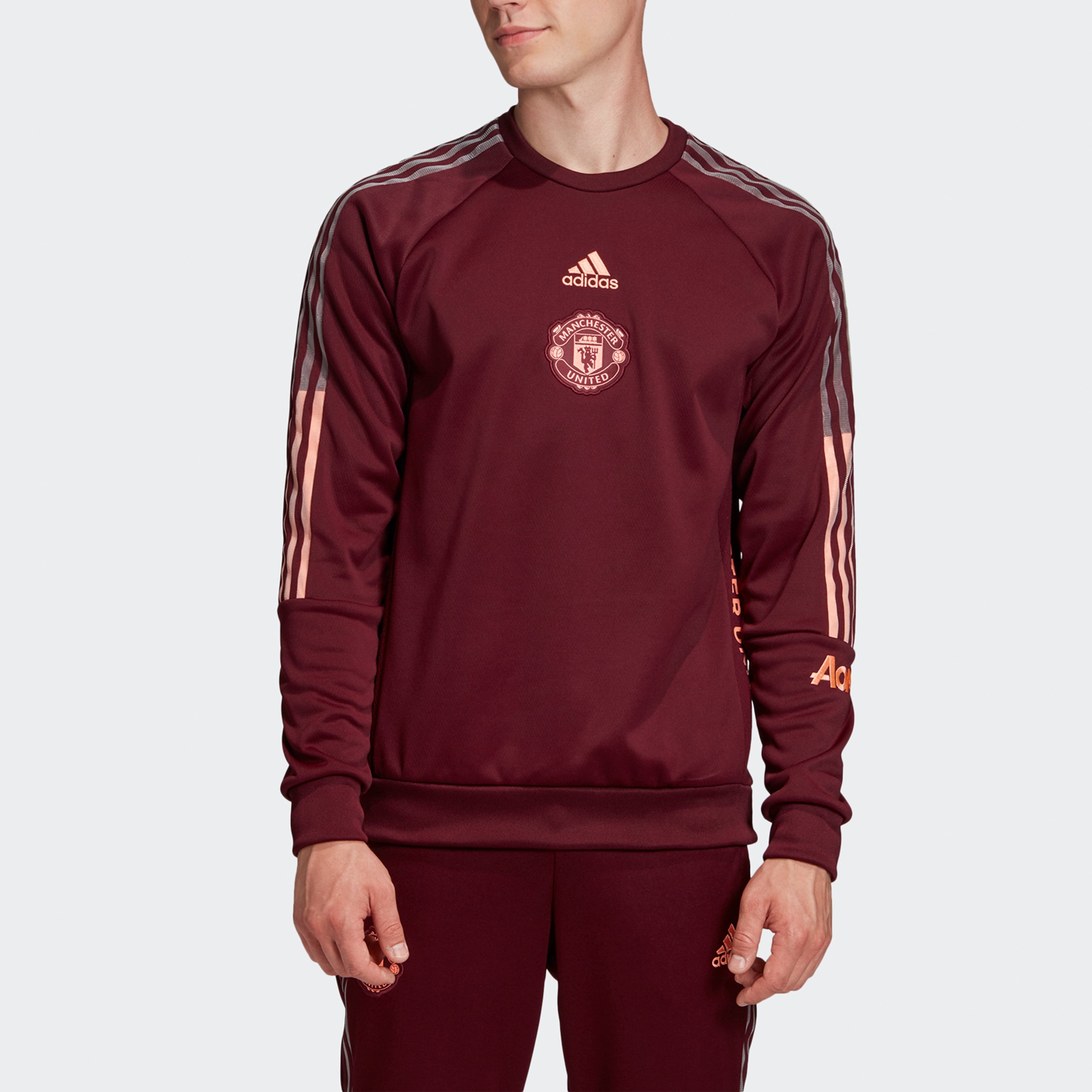adidas MUFC Travel SWT Manchester United Soccer/Football Sports Pullover Purple FR3863 - 4