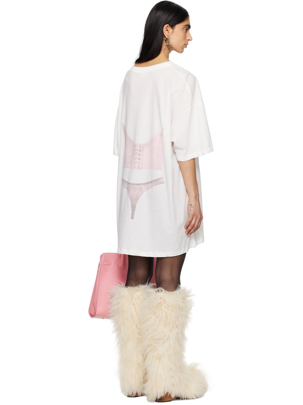 White Trompe L'Oeil Tall T-shirt - 3