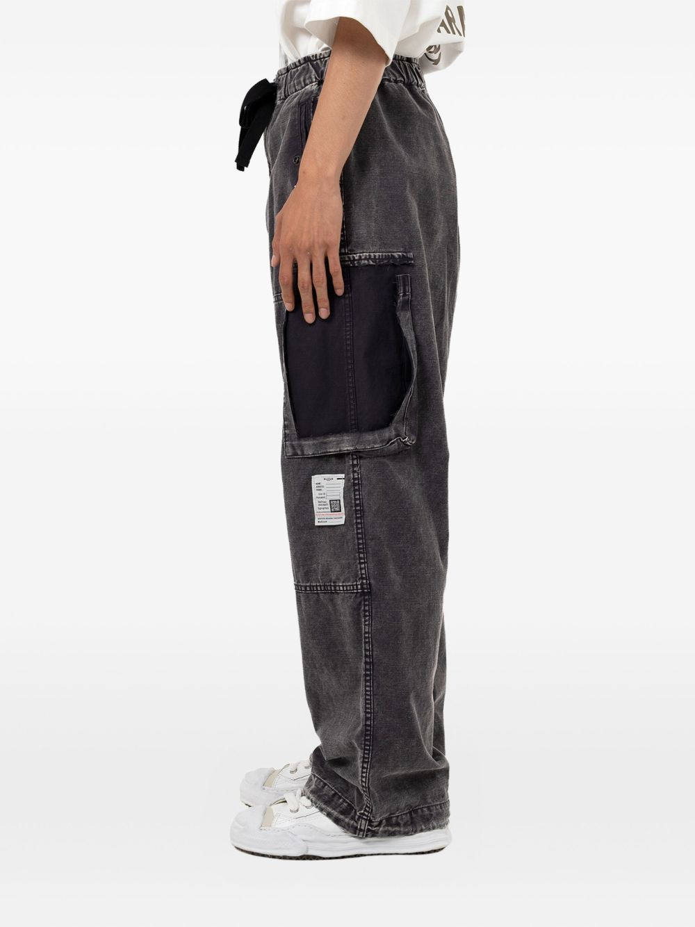 panelled drawstring jeans - 3