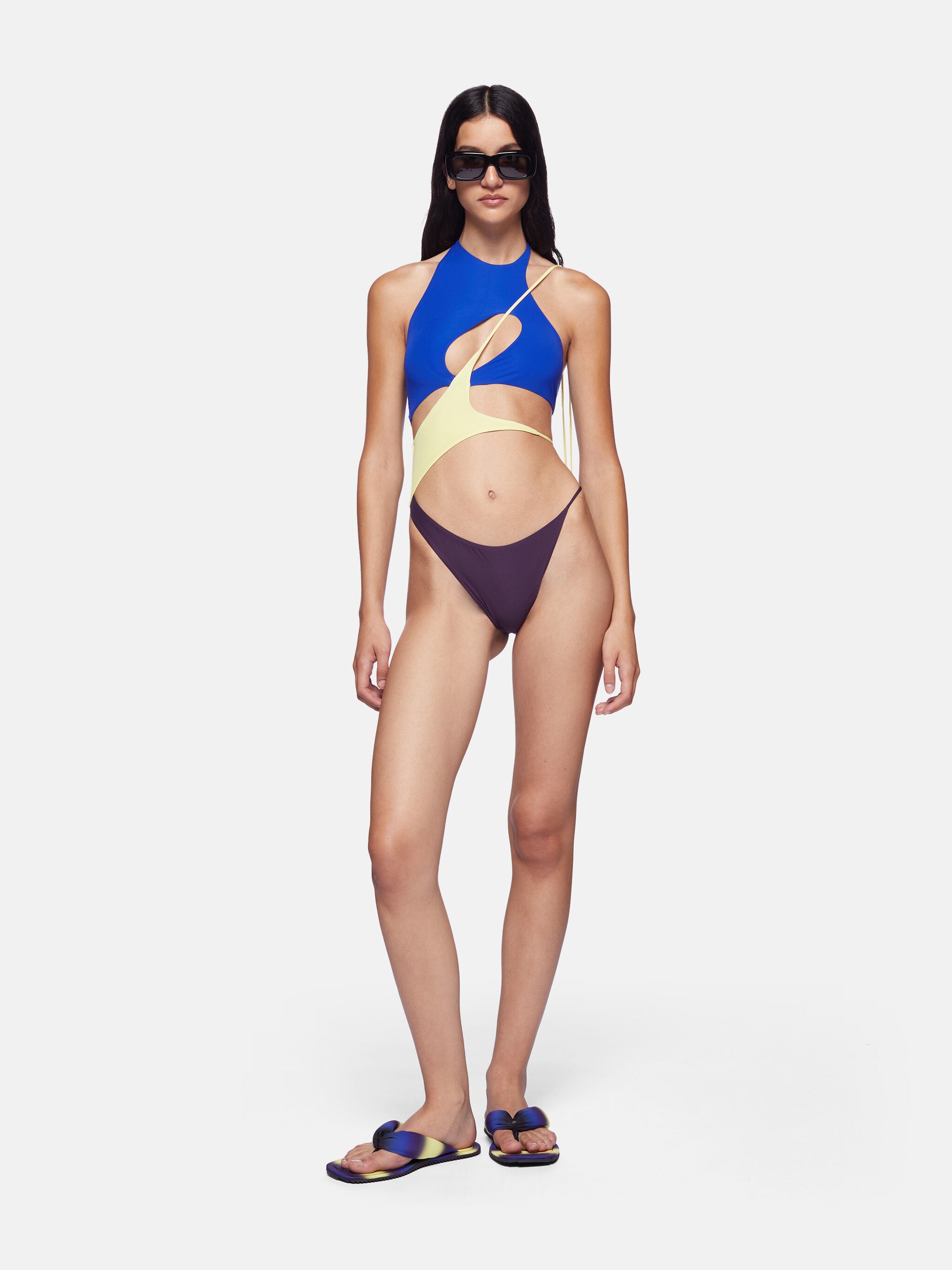 DARK GRAPE, IRIS BLUE AND LIGHT YELLOW ONE PIECE - 3