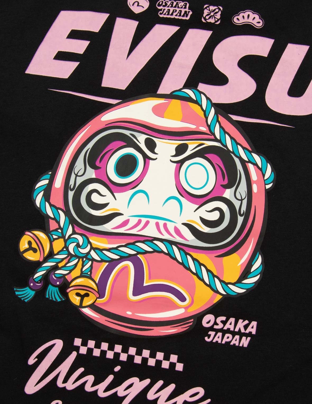 FAUX TWO-PIECE DARUMA AND LOGO PRINT REGULAR FIT T-SHIRT - 7