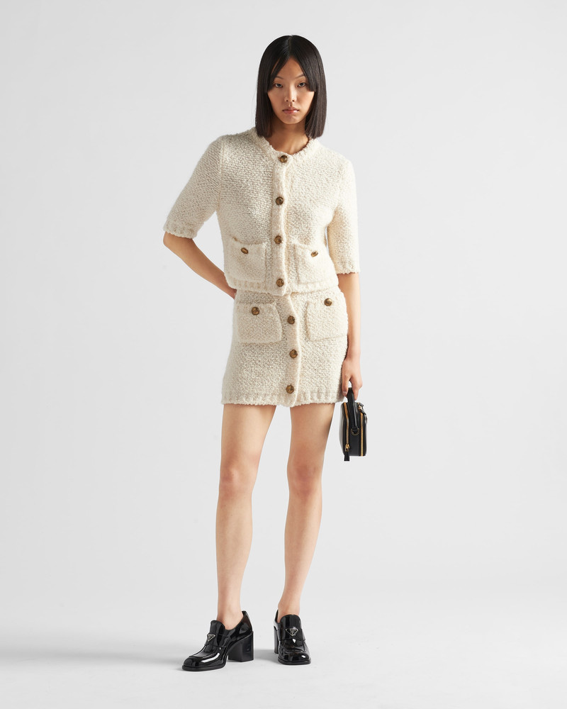 Prada Bouclé mohair cardigan outlook