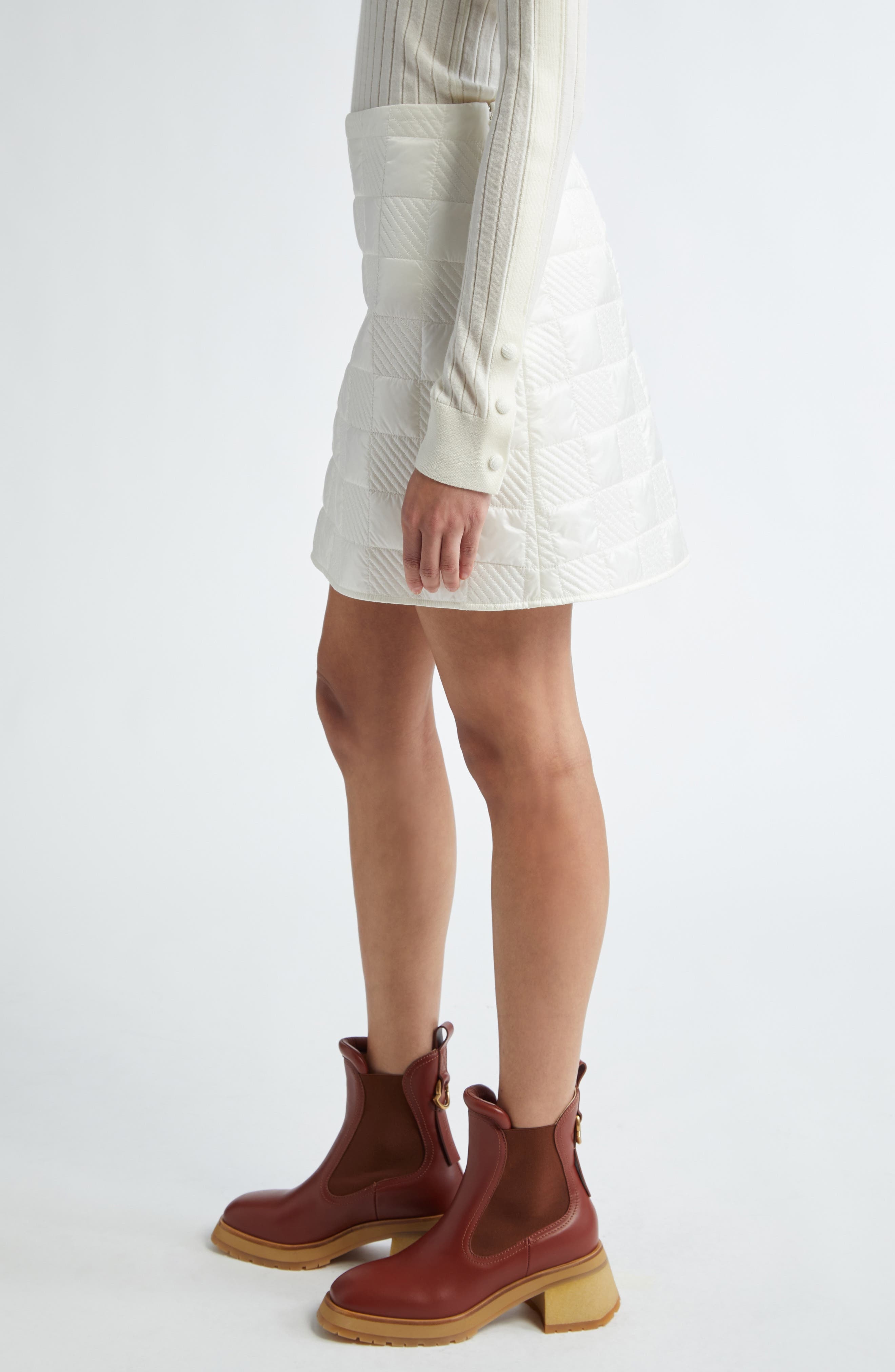 Quilted Nylon Miniskirt - 4