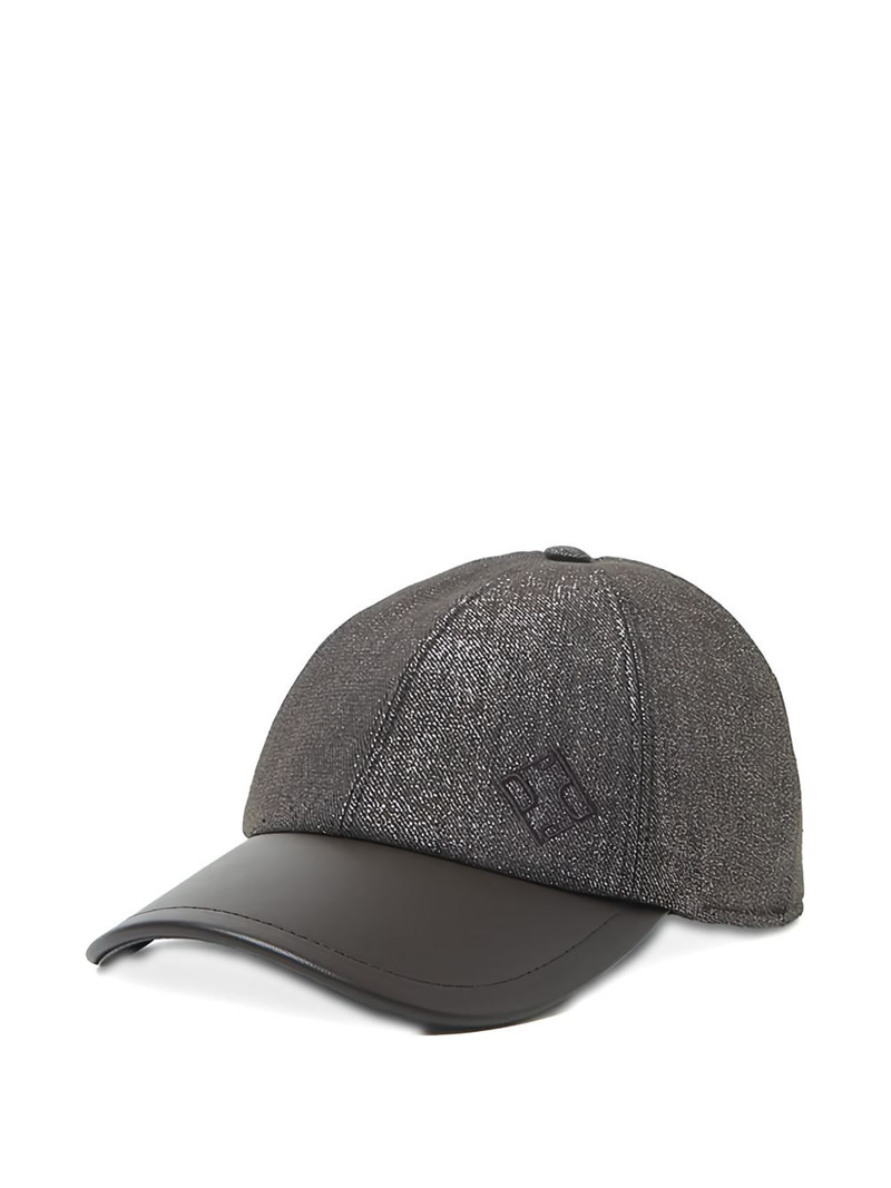 logo-detail leather-peak baseball cap 1