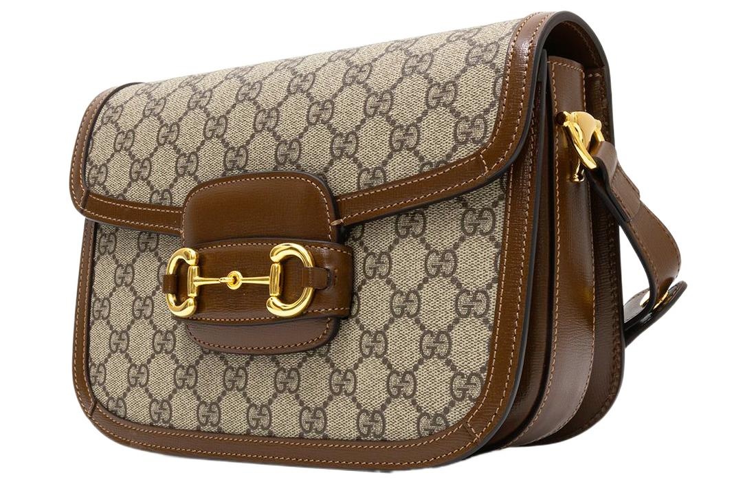 (WMNS) Gucci 1955 Canvas Single-Shoulder Bag Unisex Small Ebony/Brown 602204-92TCG-8563 - 2