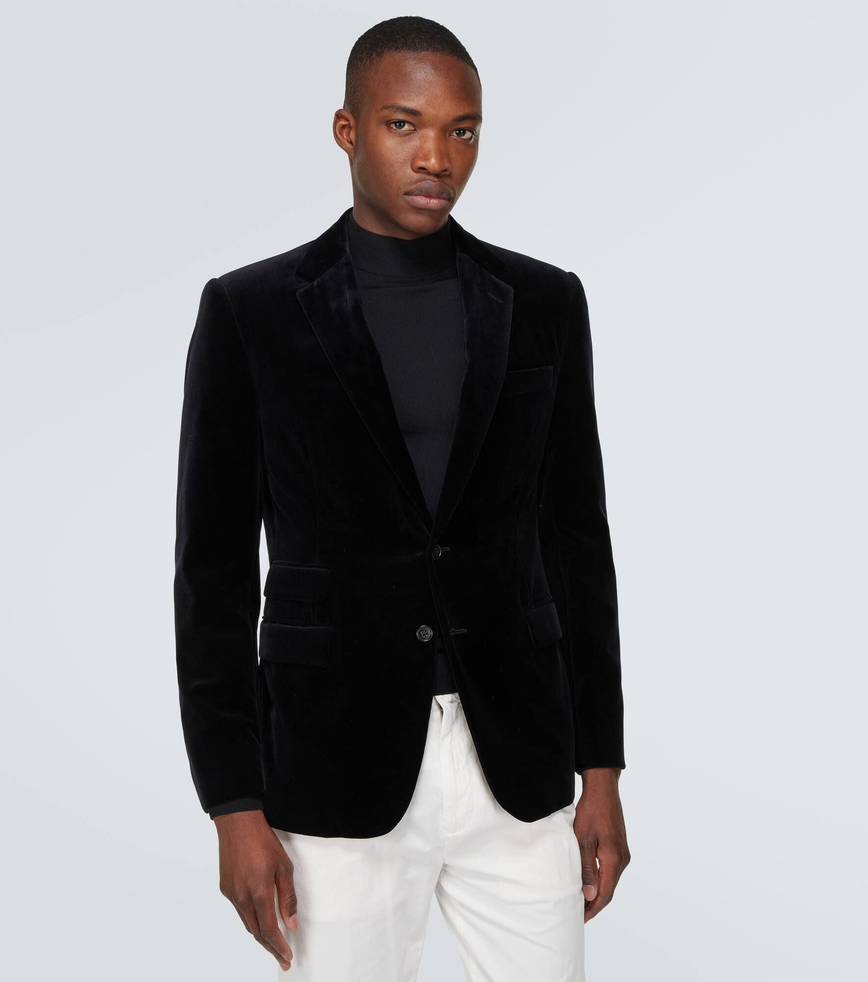 Cotton velvet suit jacket - 3