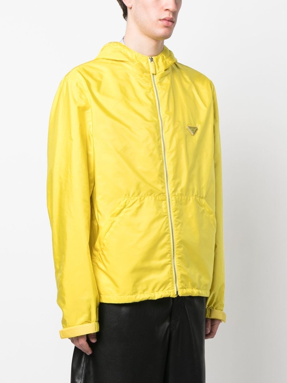 logo-plaque hooded jacket - 3