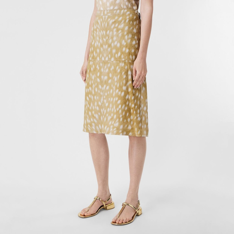 Deer Print Stretch Silk Skirt 5
