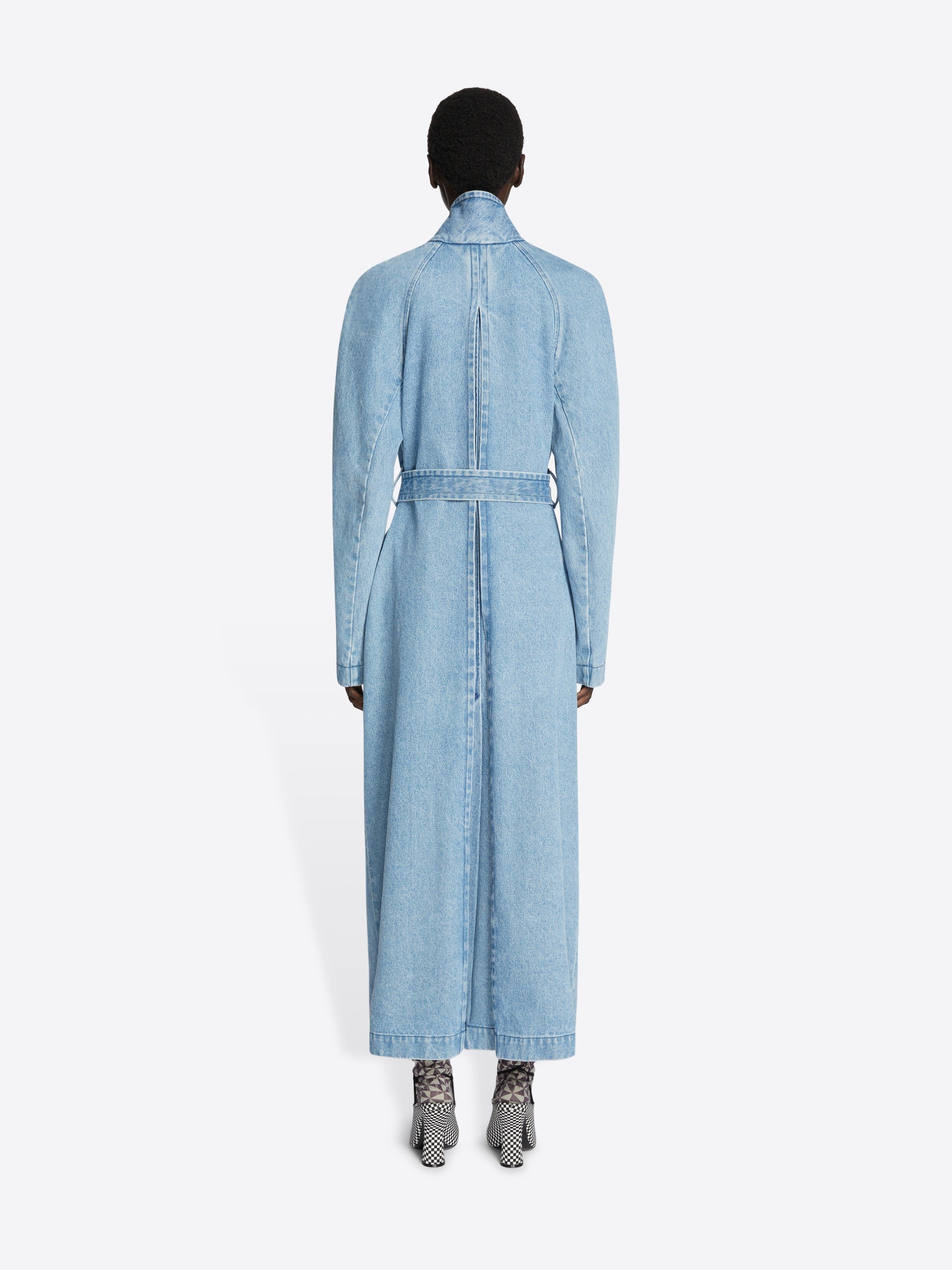 DENIM TRENCH COAT - 4