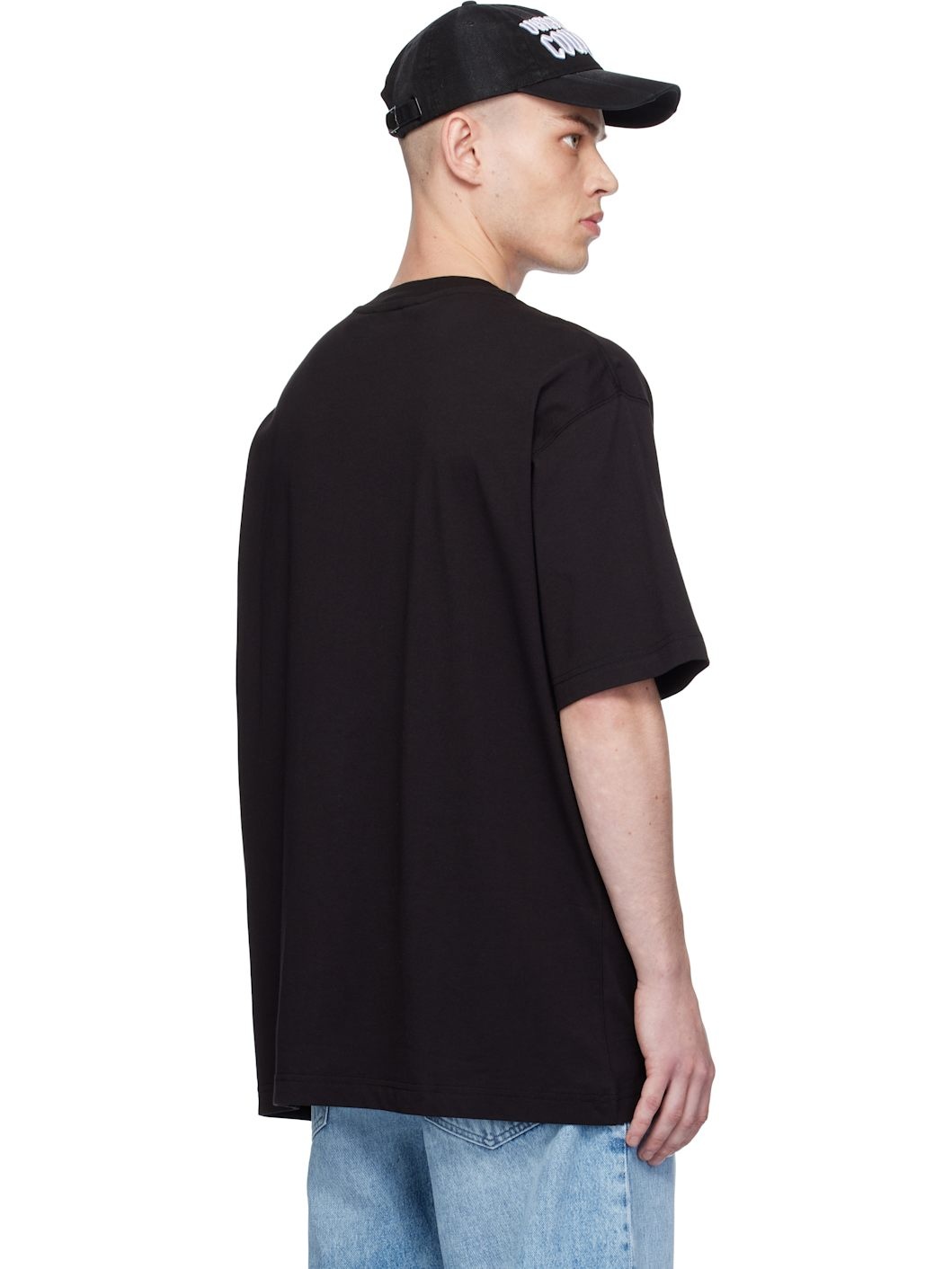 Black Screen-Printed T-shirt - 3