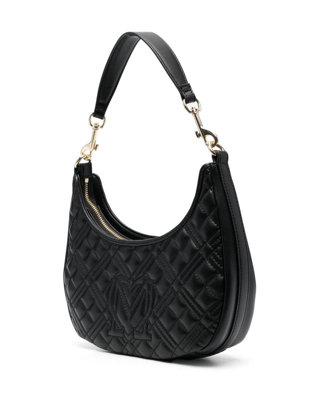 logo-plaque quilted shoulder bag - 3