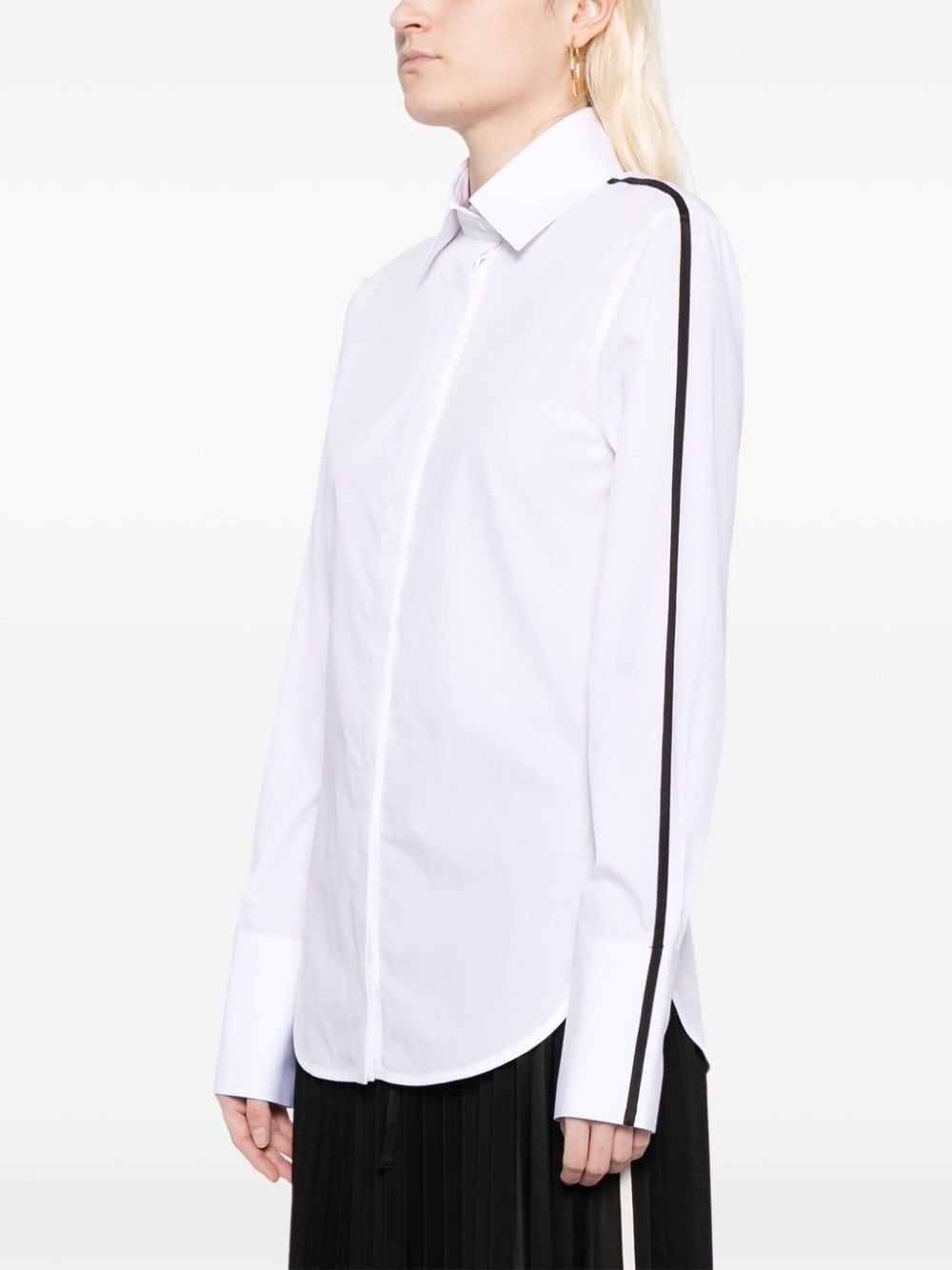 side-stripe cotton shirt - 3