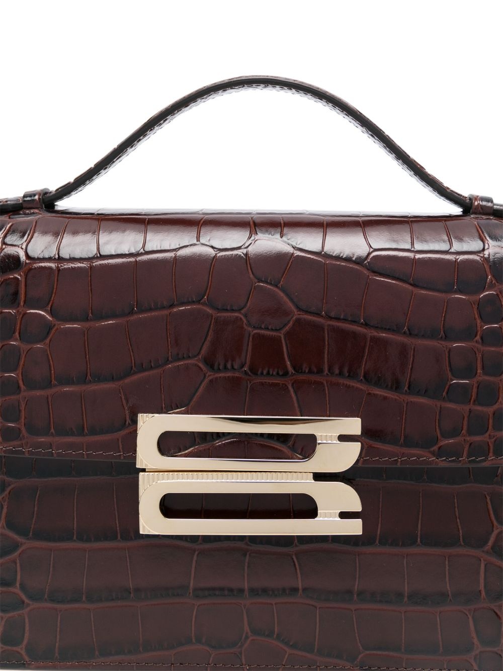 embossed-crocodile shoulder bag - 4