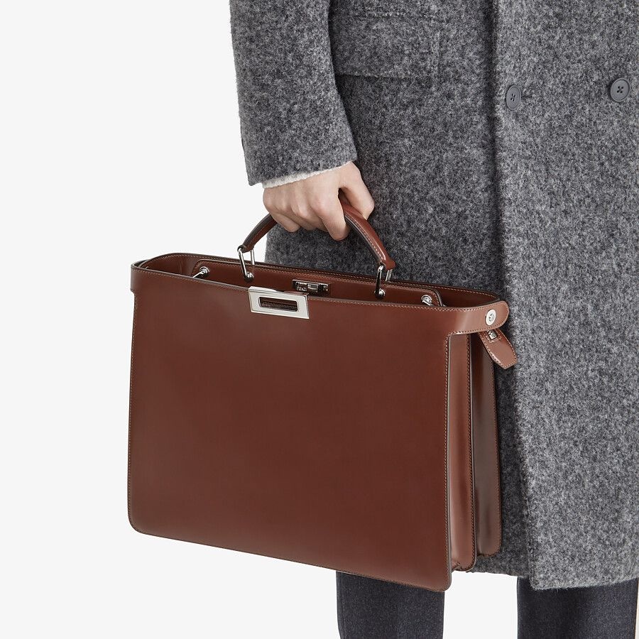 Brown leather bag - 7