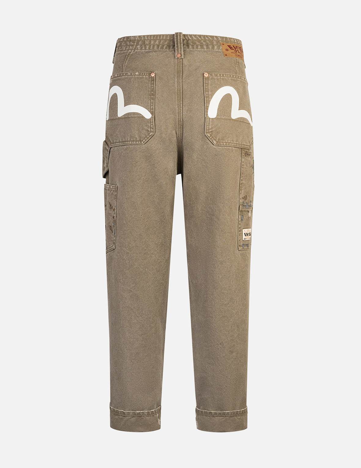 SEAGULL EMBROIDERY AND LOGO PRINT RELAX FIT WASHED PANTS - 2