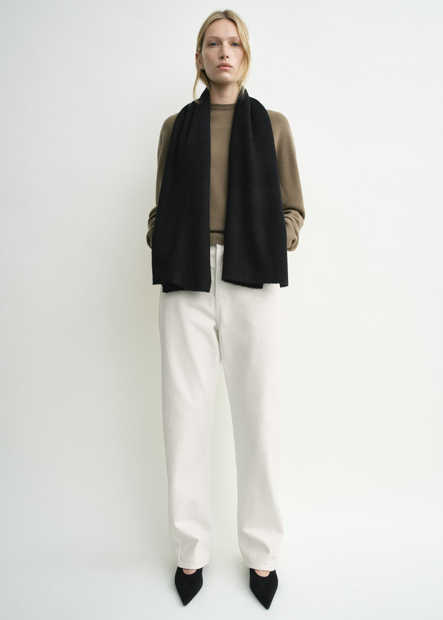 Classic winter scarf black - 2
