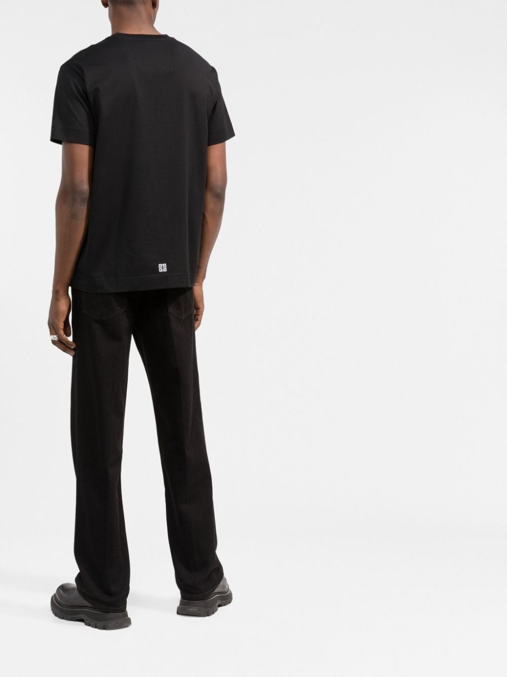 logo-embroidered cotton T-shirt - 4
