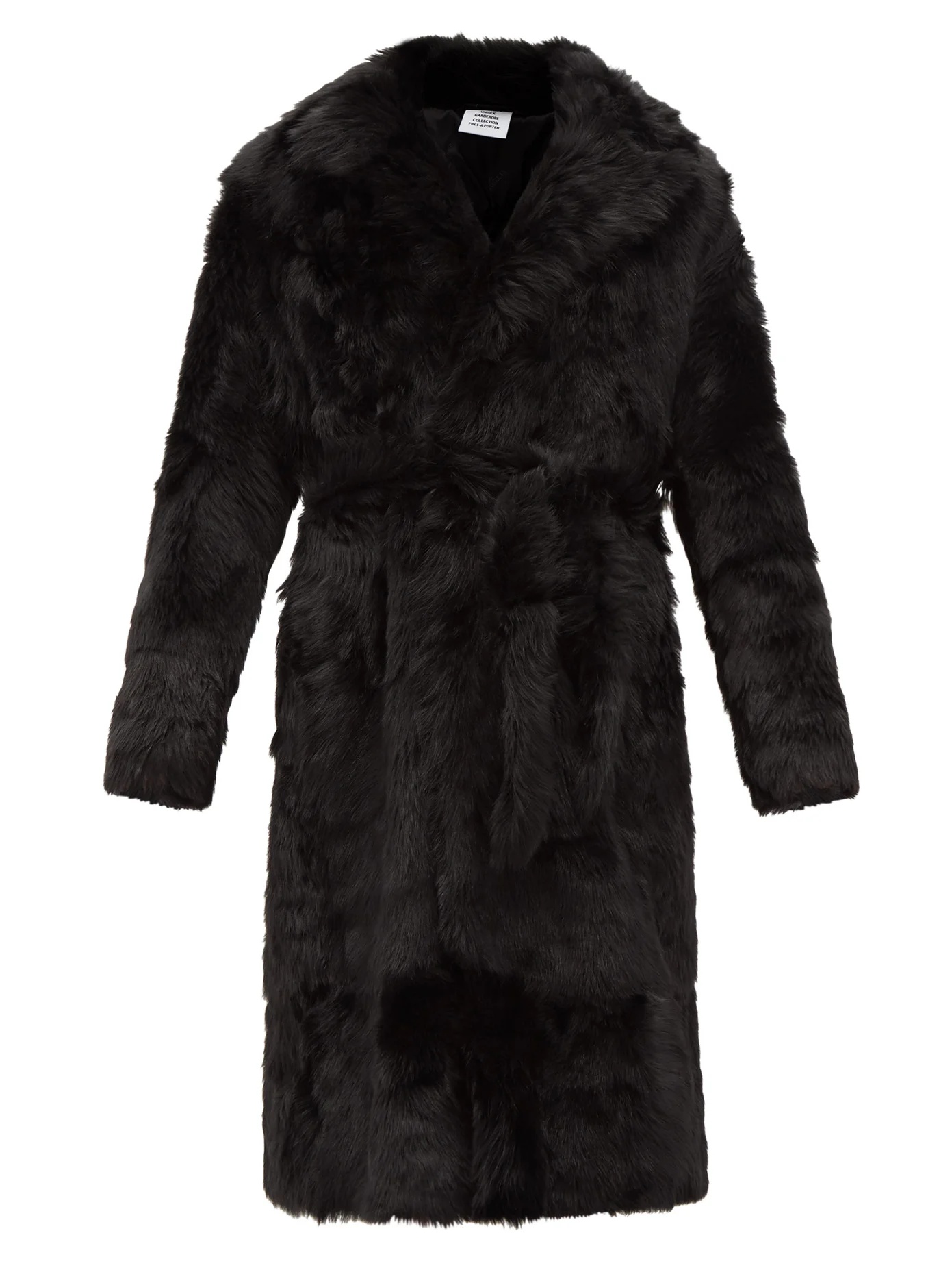 Belted shearling coat - 1