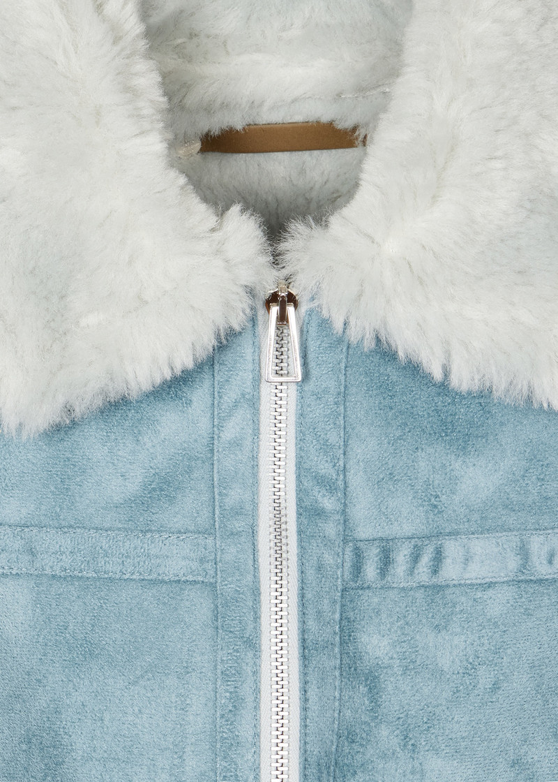 Paul Smith Women's Light Blue Bonded Faux Fur Aviator Jacket outlook