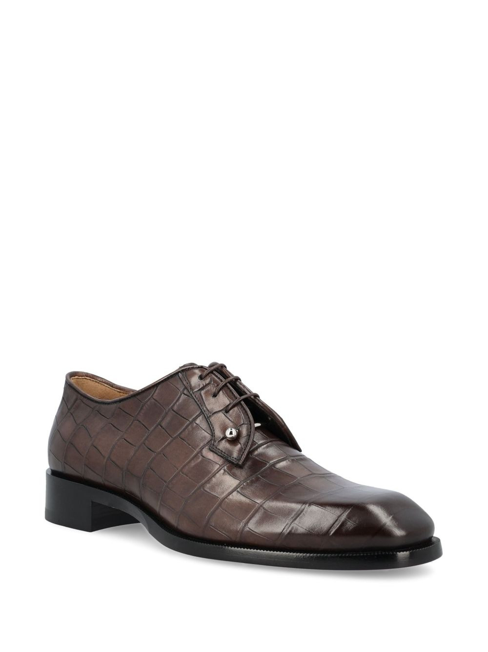 crocodile-embossed derby shoes - 2