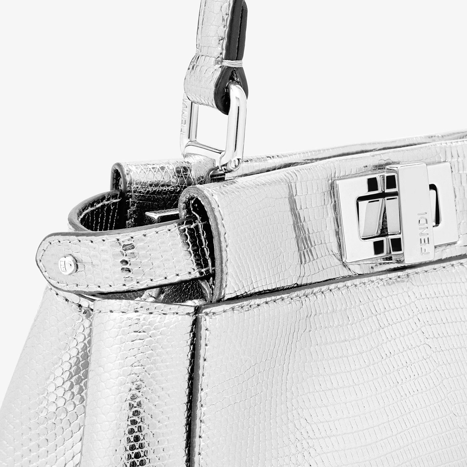 Mini-bag in silver lizard - 5