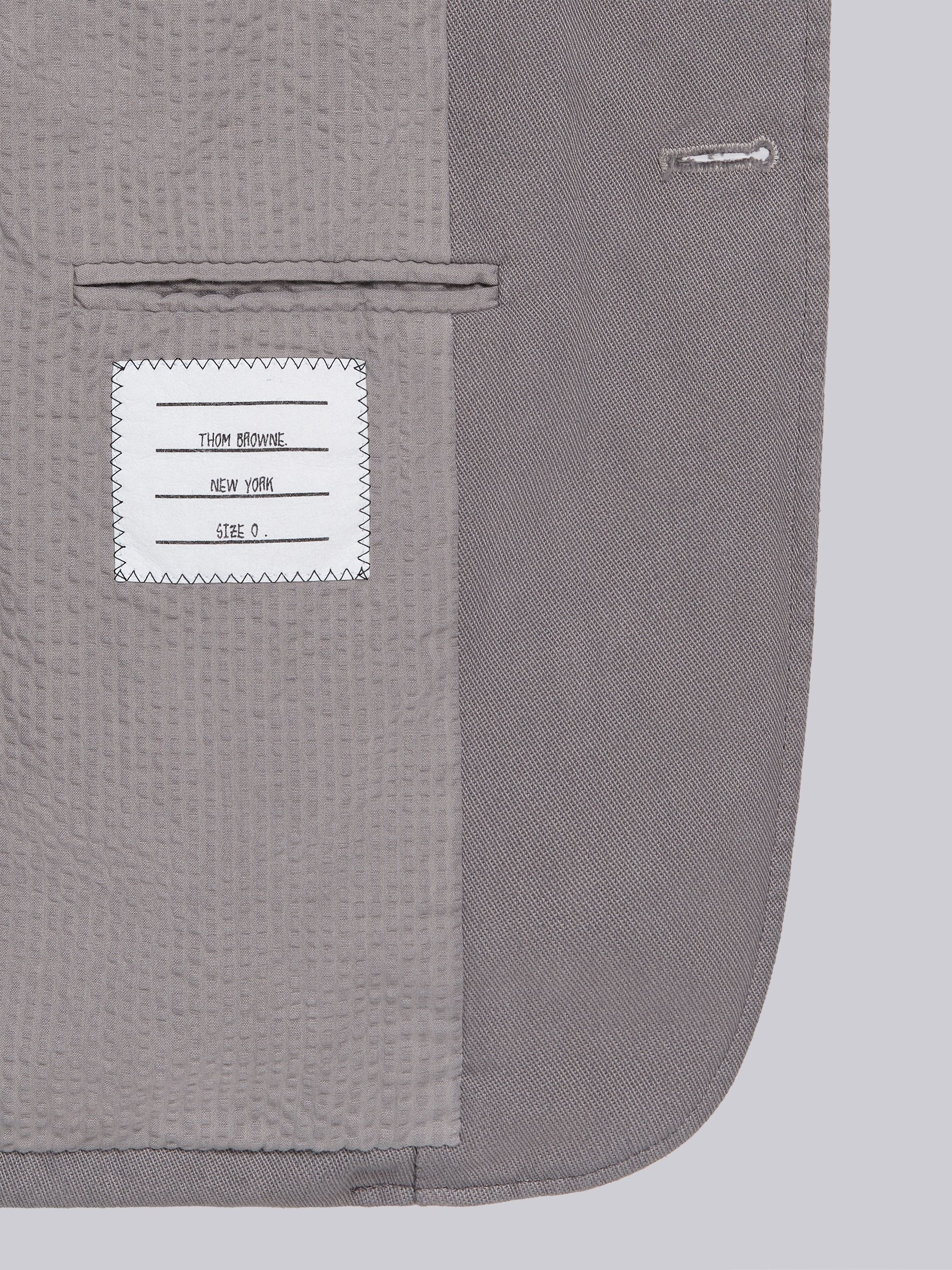 Dark Grey Cotton Cavalry Twill Seamed Tonal 4-Bar Unconstructed Classic Jacket - 6