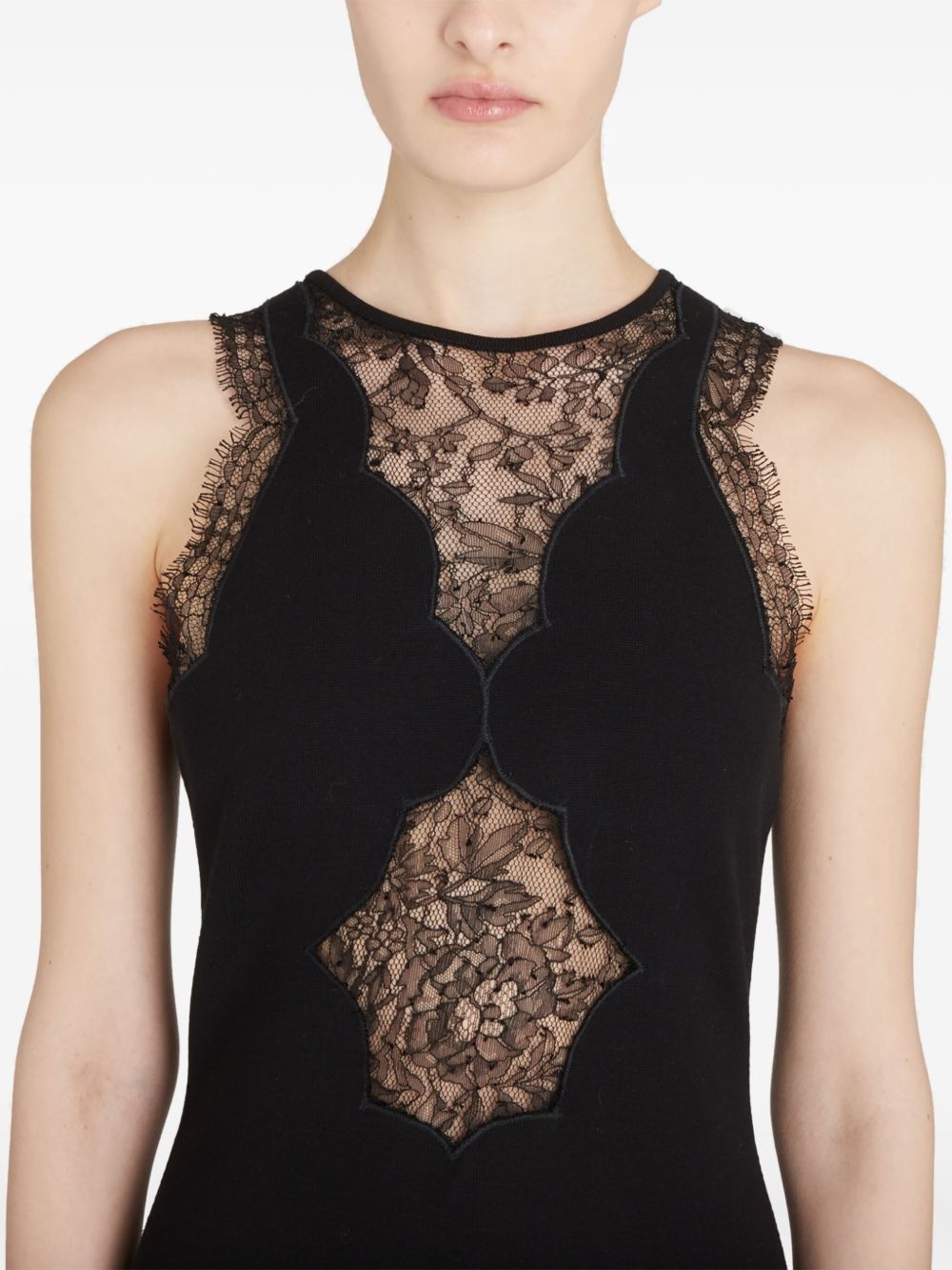lace detailing long dress - 6