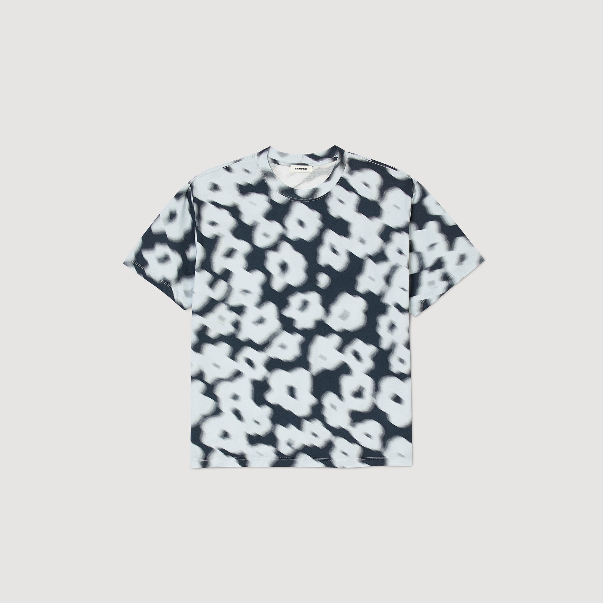 BLURRY FLORAL COTTON T-SHIRT - 1