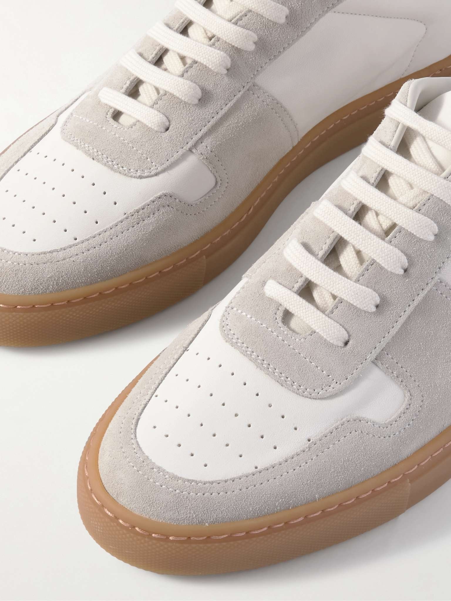 BBall Suede-Trimmed Leather Sneakers - 5