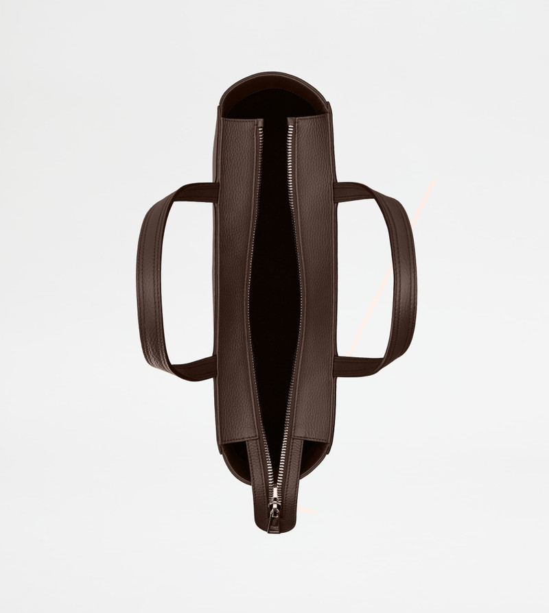 SHOPPING BAG IN LEATHER MEDIUM - BROWN 5