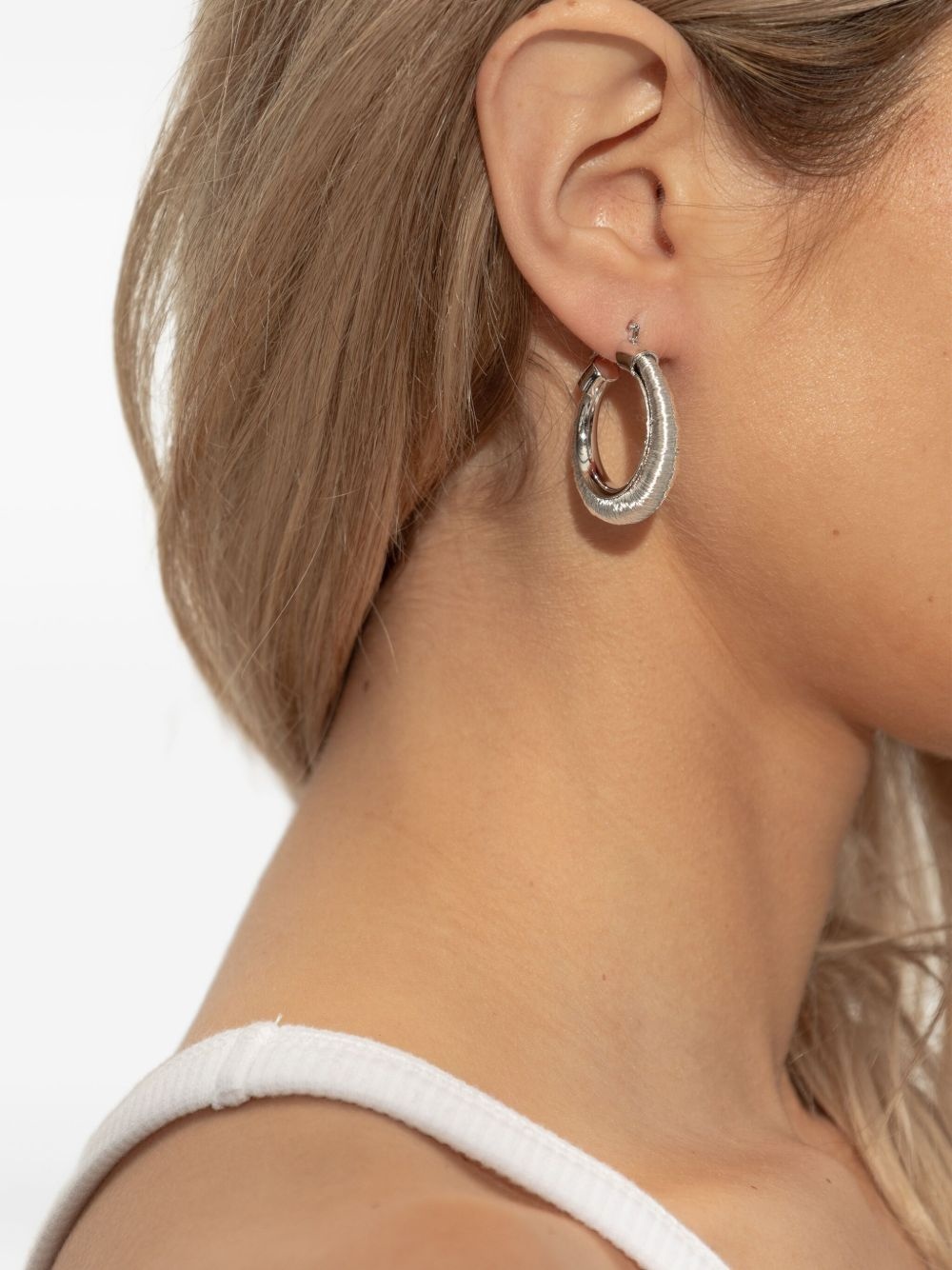 metallic hoop earrings - 2