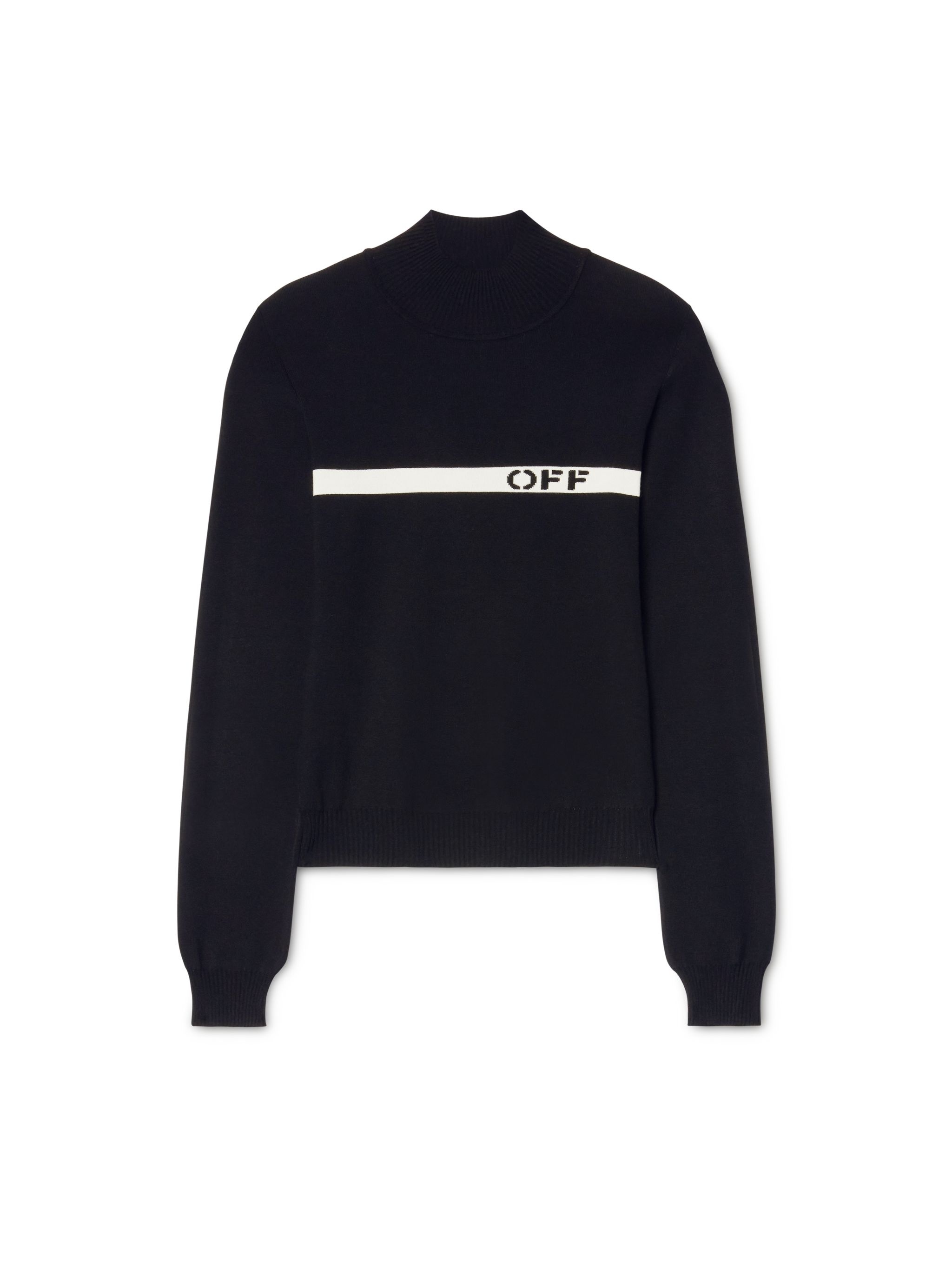 Black Logo Stripe L/s Mockneck - 1
