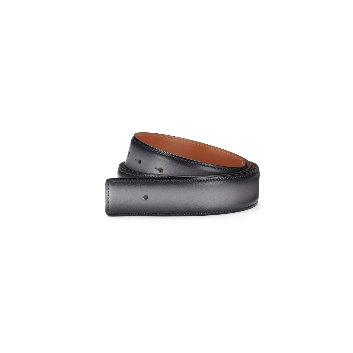 Grey leather belt strap - 1