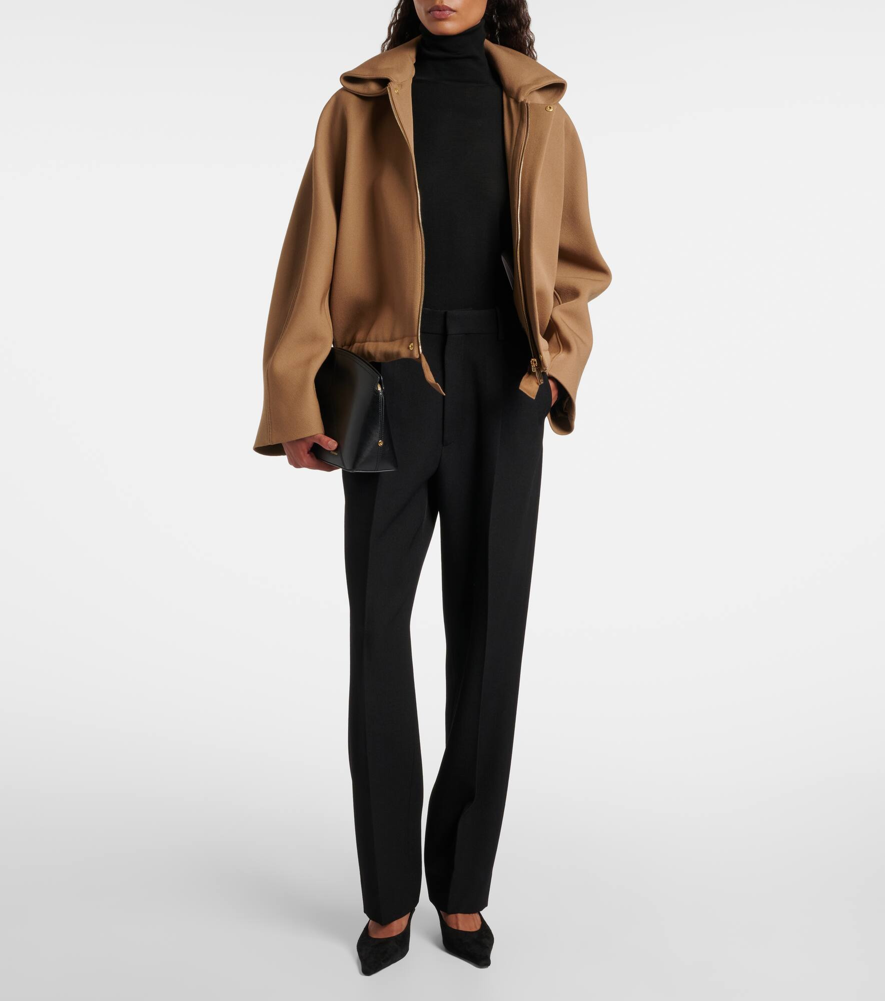 High-rise virgin wool straight pants - 2
