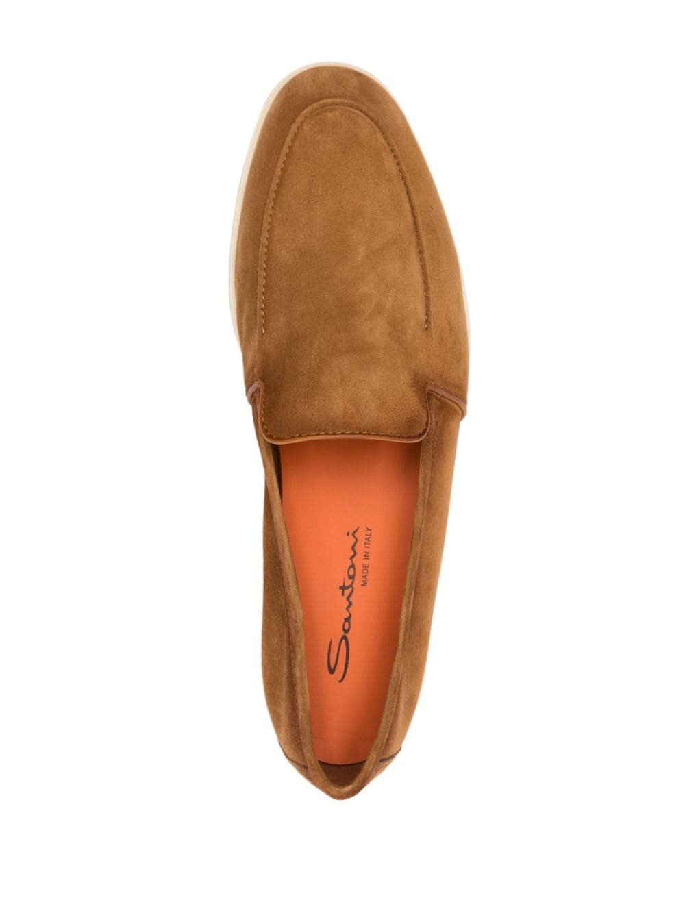 almond suede loafers - 4