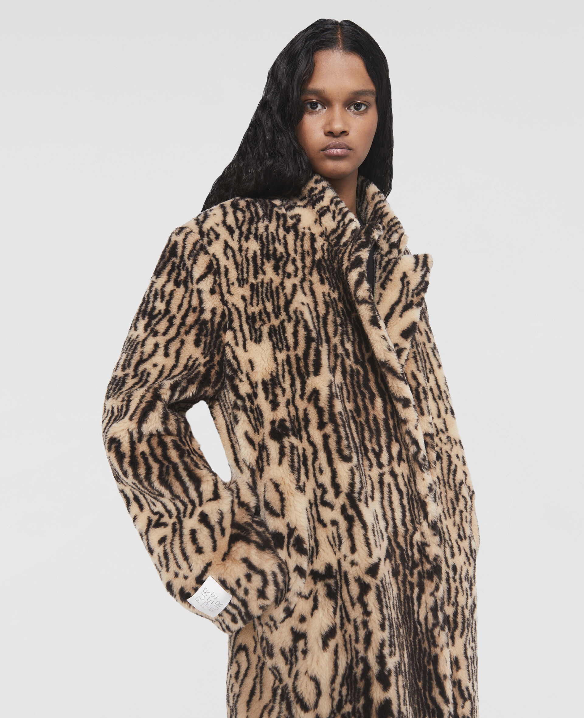 Ocelot Print Fur Free Fur Coat - 4