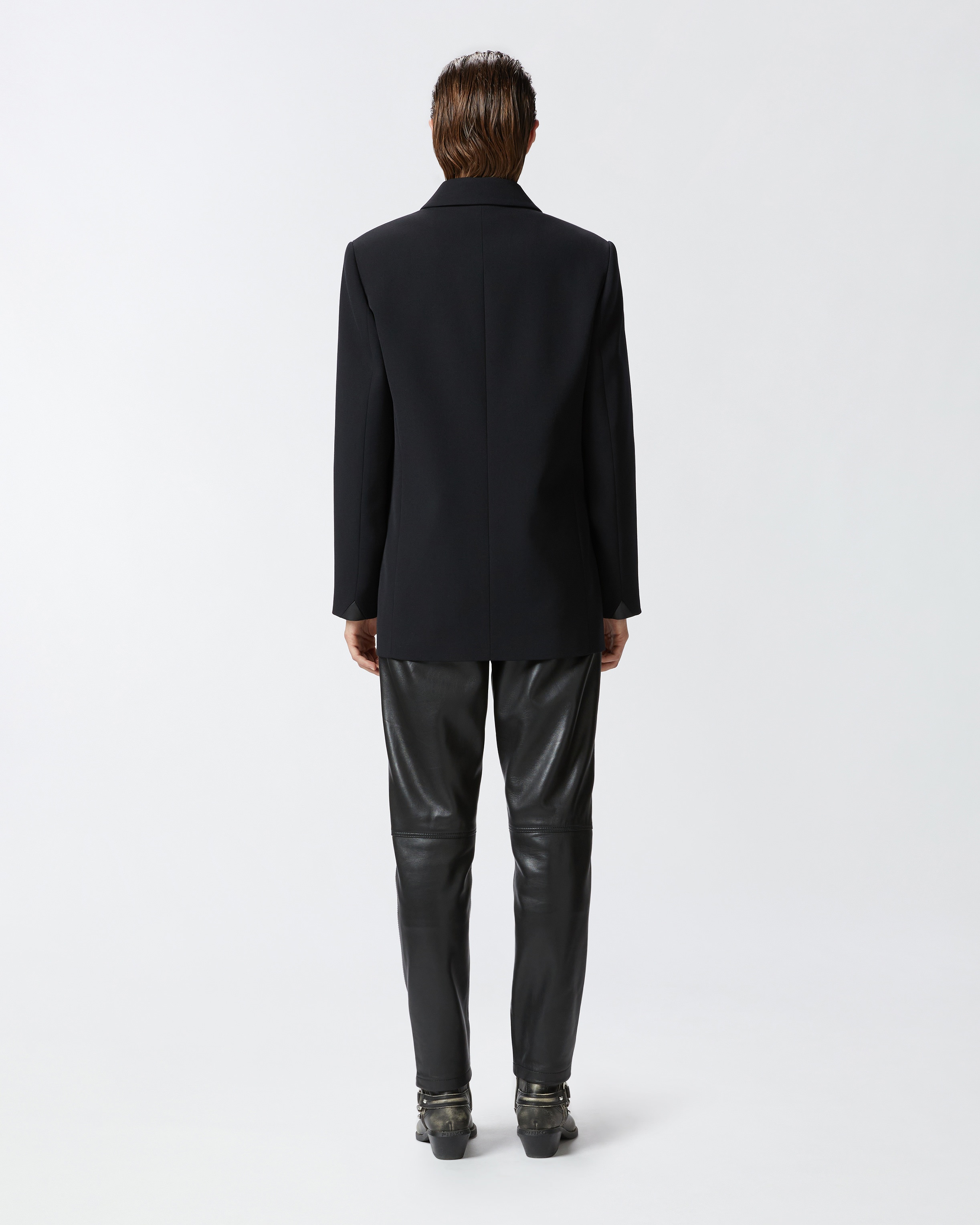OVERSIZED DOUBLE-BREASTED WOOL-BLEND TWILL BLAZER - 4