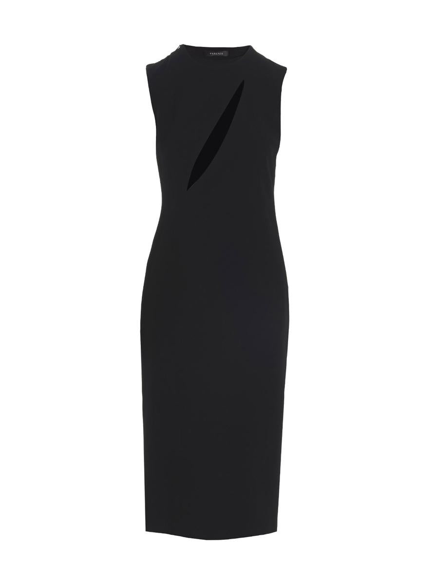 ワンピース VERSACE Cut out midi dress Black Cutout Midi Dress by Versace on Sale