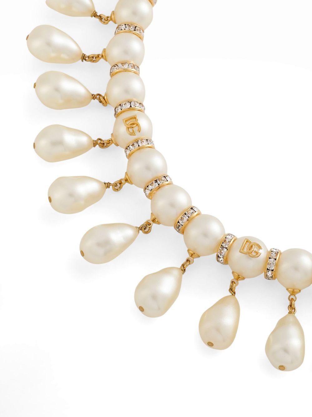 logo-embellished pearl necklace - 2