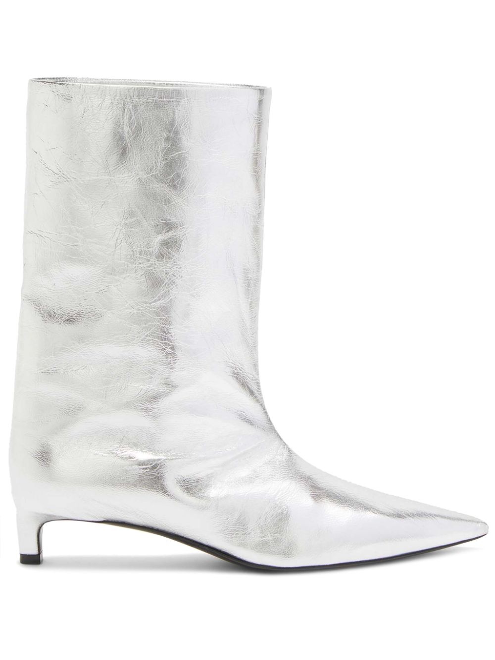 metallic leather ankle boot - 1