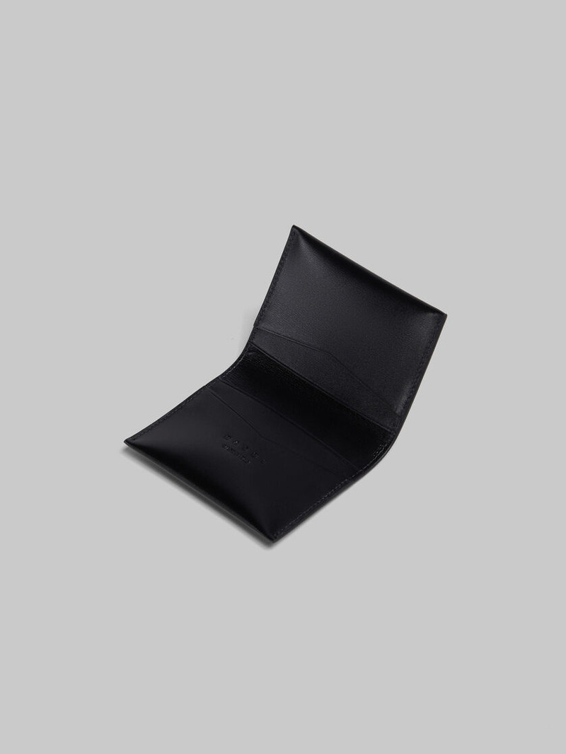 BLACK LEATHER BIFOLD CARD CASE 2