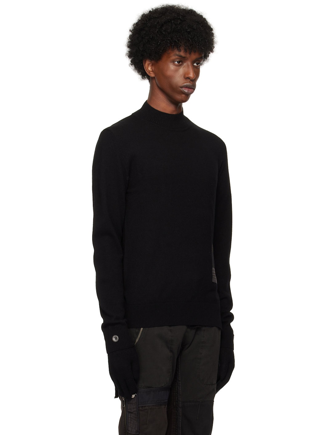Black Military Turtleneck & Gloves Set - 2