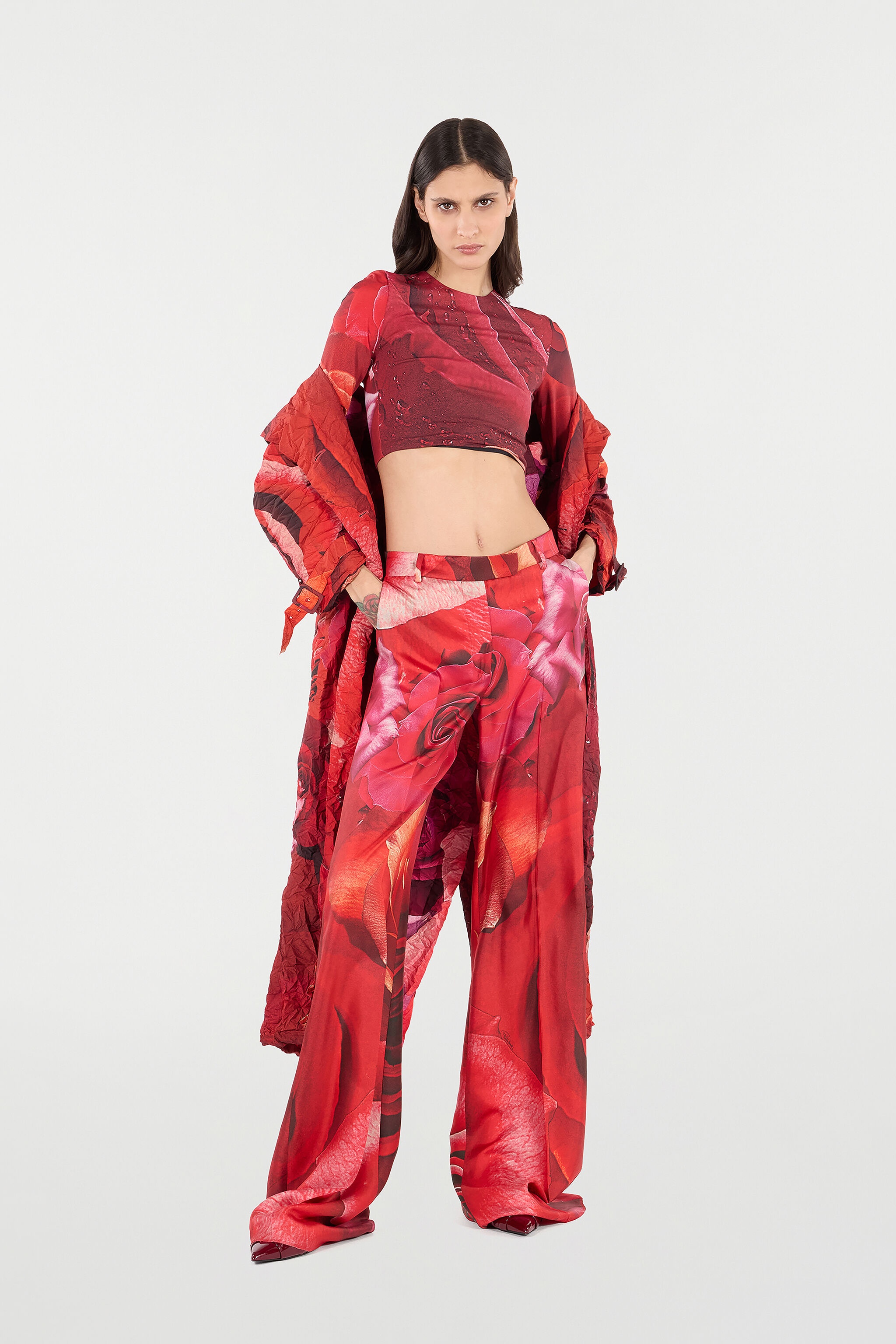 Rose-Print Pants - 2