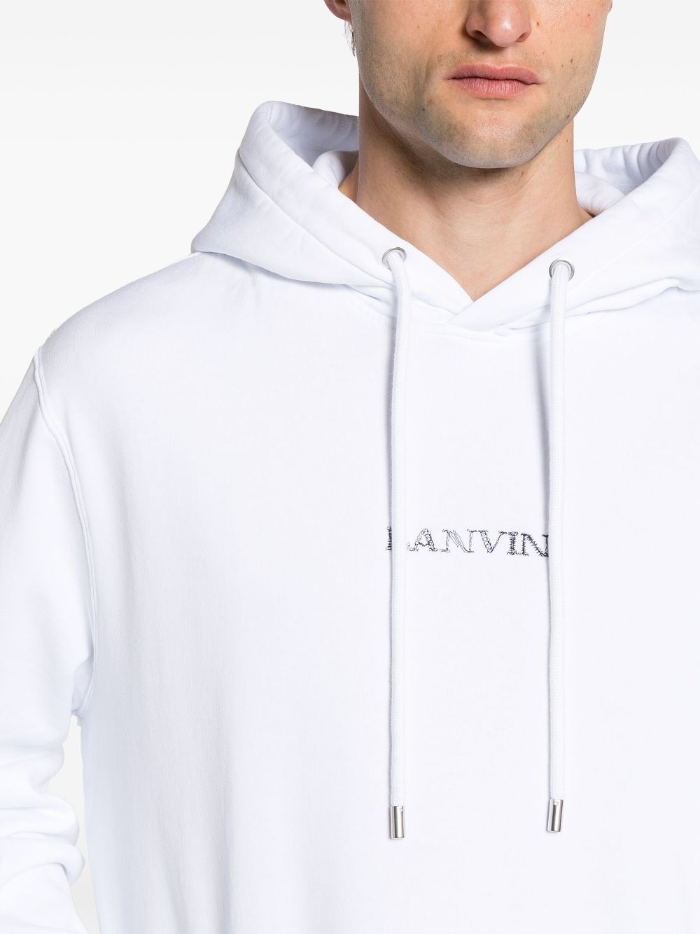 logo-embroidered cotton hoodie - 6