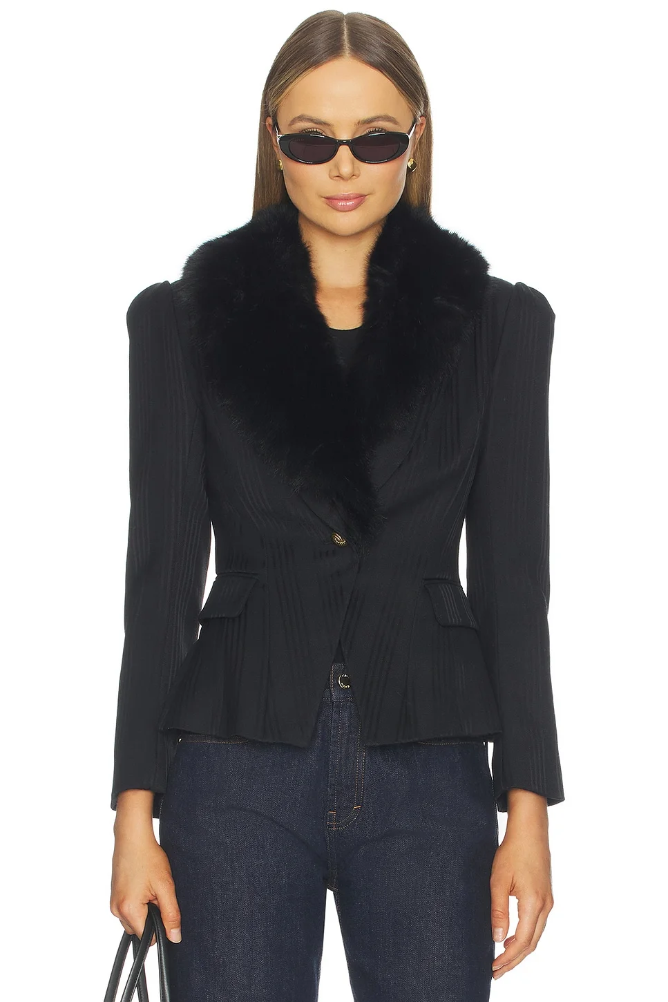 Kaisley Fur Collar Blazer - 1
