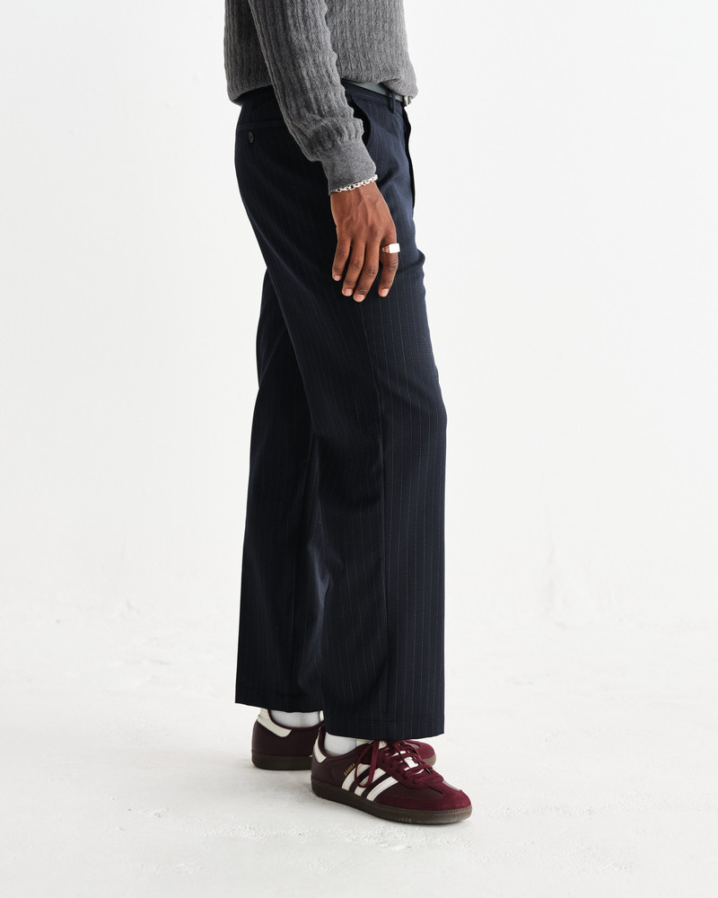 Bayham - Navy Wool Blend Pinstripe Trousers 4