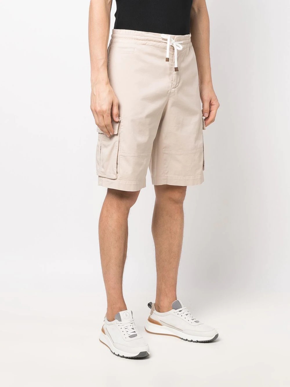 drawstring cargo shorts - 3